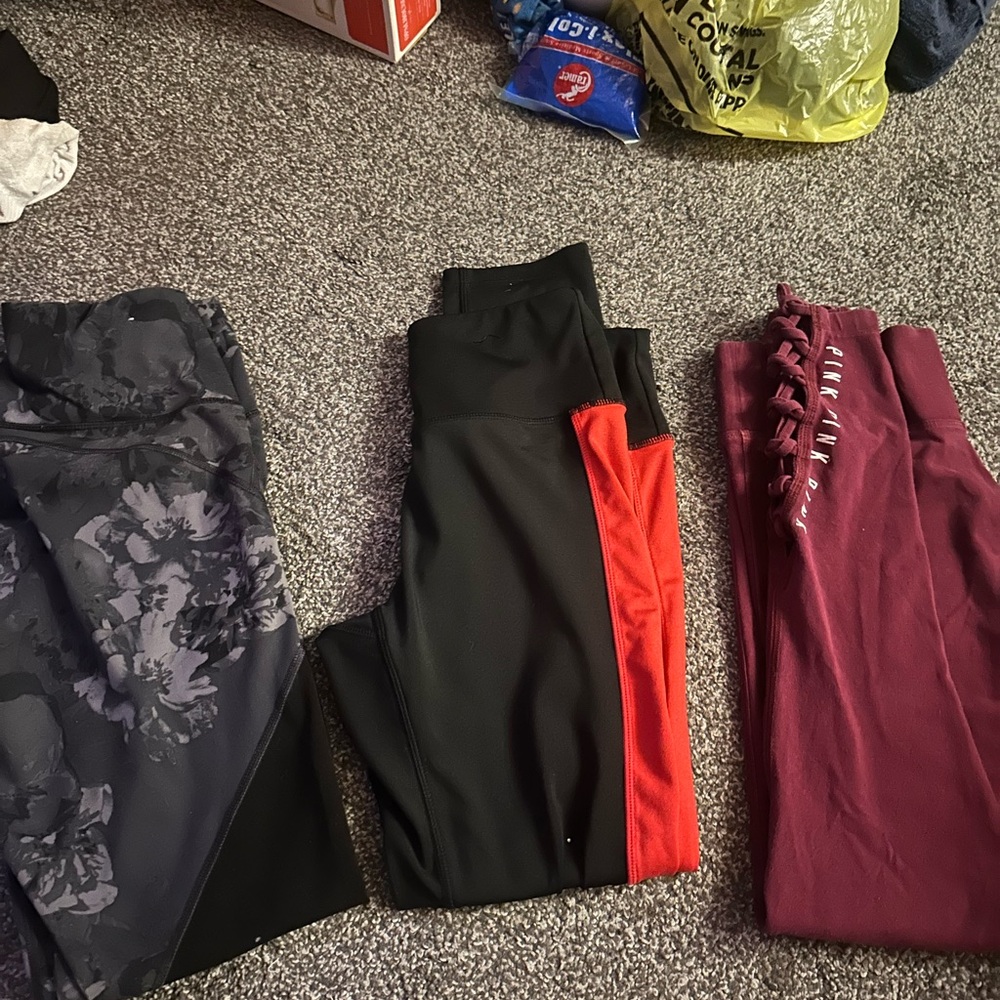 Floral, Black, and Red Leggings Set/bundle